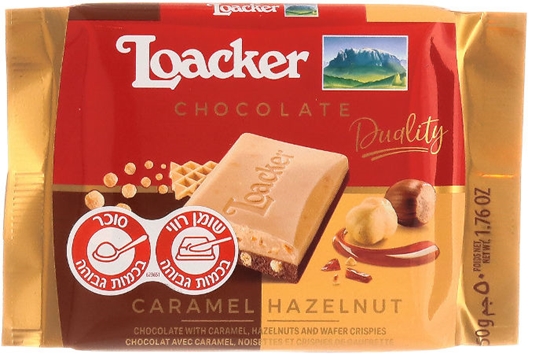 Picture of LOACKER CARAMEL HAZELNUT CHOC BAR  54GR